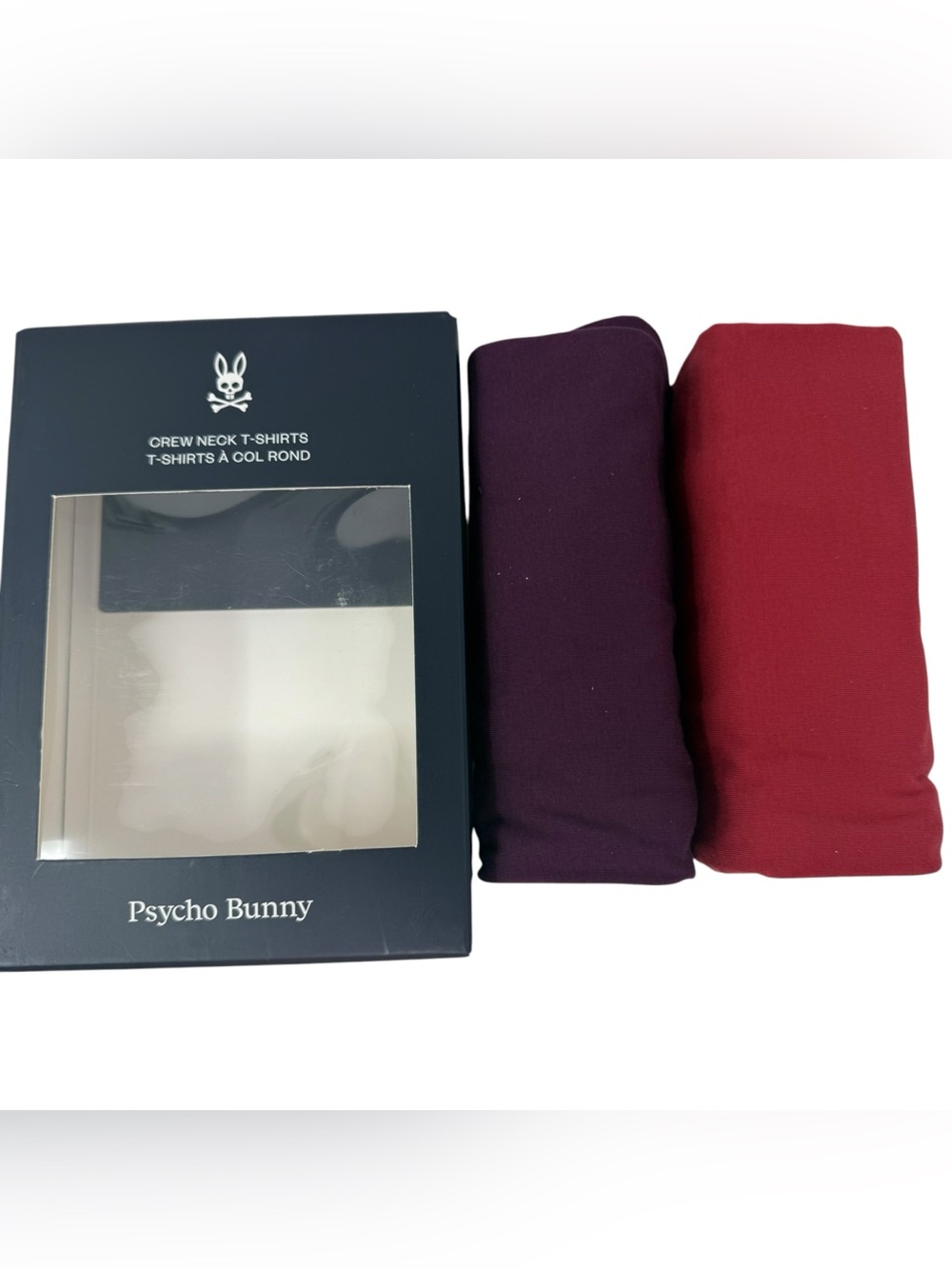 Psycho Bunny Men’s Size Medium 2 Pack Crew neck Neck t shirts Rust & Plum NWT
